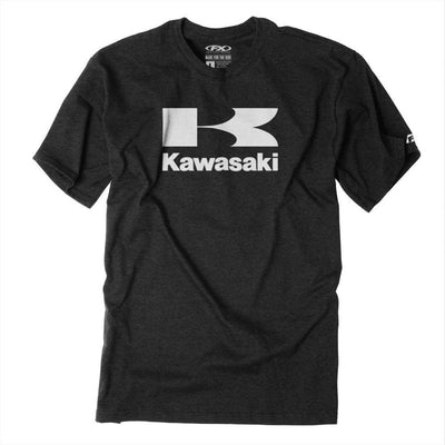 Factory Effex Men's Kawasaki Flying K T-Shirt, Heather Charcoal - American Legend Rider