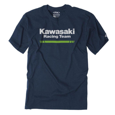 Factory Effex Men's Kawasaki Stripes T-Shirt, Navy Blue - American Legend Rider