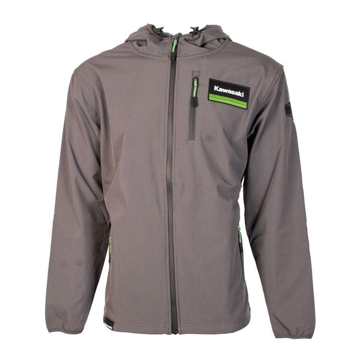 Factory Effex Men's Kawasaki Tech Soft-Shell Jacket, Charcoal Gray - American Legend Rider