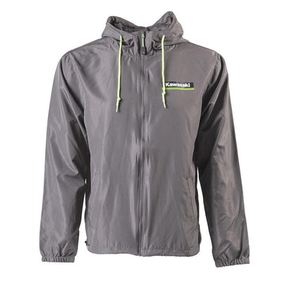 Factory Effex Men's Kawasaki Windbreaker Jacket, Charcoal - American Legend Rider