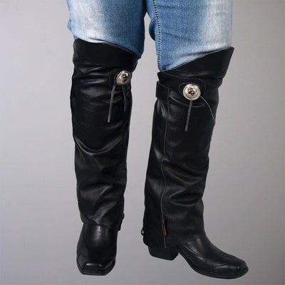 Hot Leathers Concho Leather Half Chaps Leg Warmers - American Legend Rider