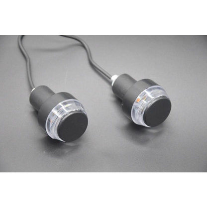 Universal Motorcycle Turn Signal LED Light End Handlebar - 2pcs, ABS, 12V, Black Body - American Legend Rider