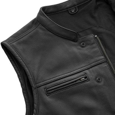 First Manufacturing Lowrider - Men's Motorcycle Leather Vest, Black