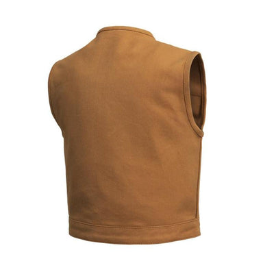 First Manufacturing Lowside Canvas - Men's Motorcycle Vest, Tan - American Legend Rider