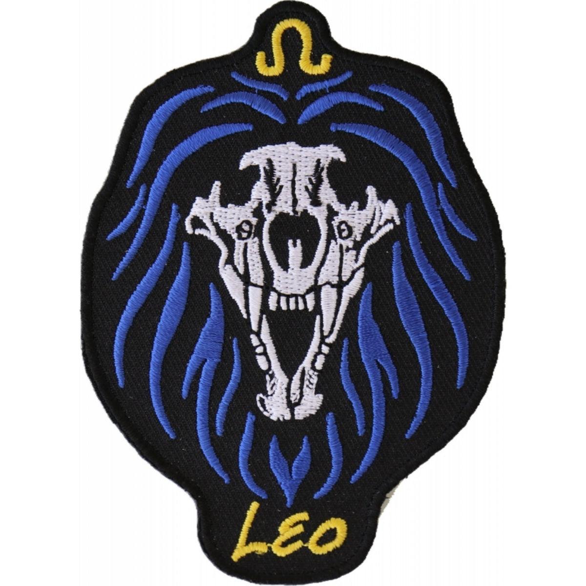 Daniel Smart Leo Skull Zodiac Sign Patch, 3 x 4 inches - American Legend Rider