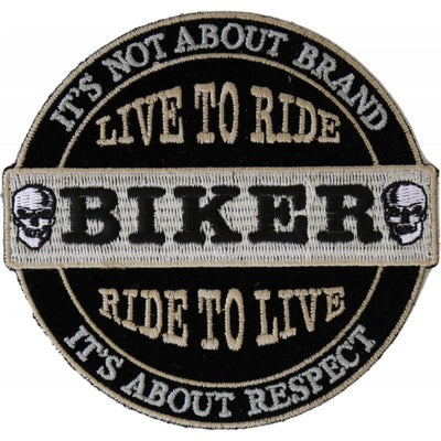 Daniel Smart It's Not About Brand, It's About Respect Biker Embroidered Patch, 3.5 x 4 inches - American Legend Rider
