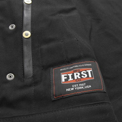 First Manufacturing Lowrider - Men's Motorcycle Leather/Twill Vest - American Legend Rider