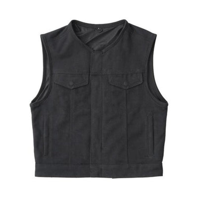 First Manufacturing Lowside Canvas - Men's Motorcycle Vest, Black - American Legend Rider