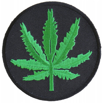 Daniel Smart Marijuana Leaf Embroidered Iron on Patch, 3 x 3 inches - American Legend Rider