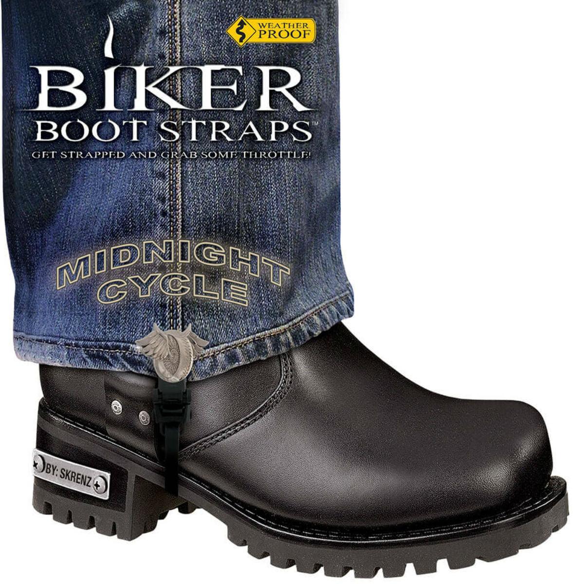 Daniel Smart Weather Proof Boot Straps, Midnight Cycle, 6 in - American Legend Rider