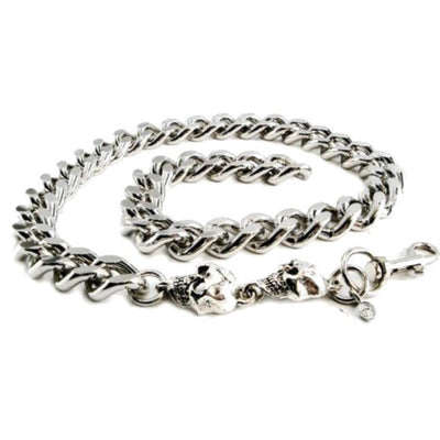 Daniel Smart Monster Leash Necklace with Skull, Chrome-Plated Aluminum Chain, 22 inch - American Legend Rider