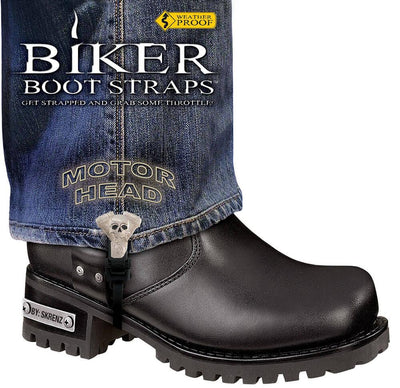 Daniel Smart Weather Proof Boot Straps, Motor Head, 6 Inch - American Legend Rider