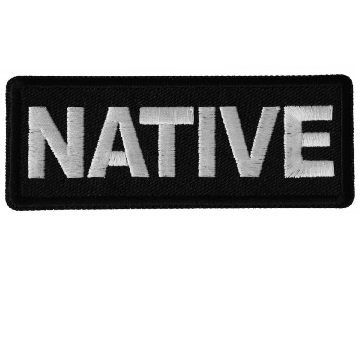 Daniel Smart Native Embroidered Iron on Patch, 4 x 1.5 inches - American Legend Rider