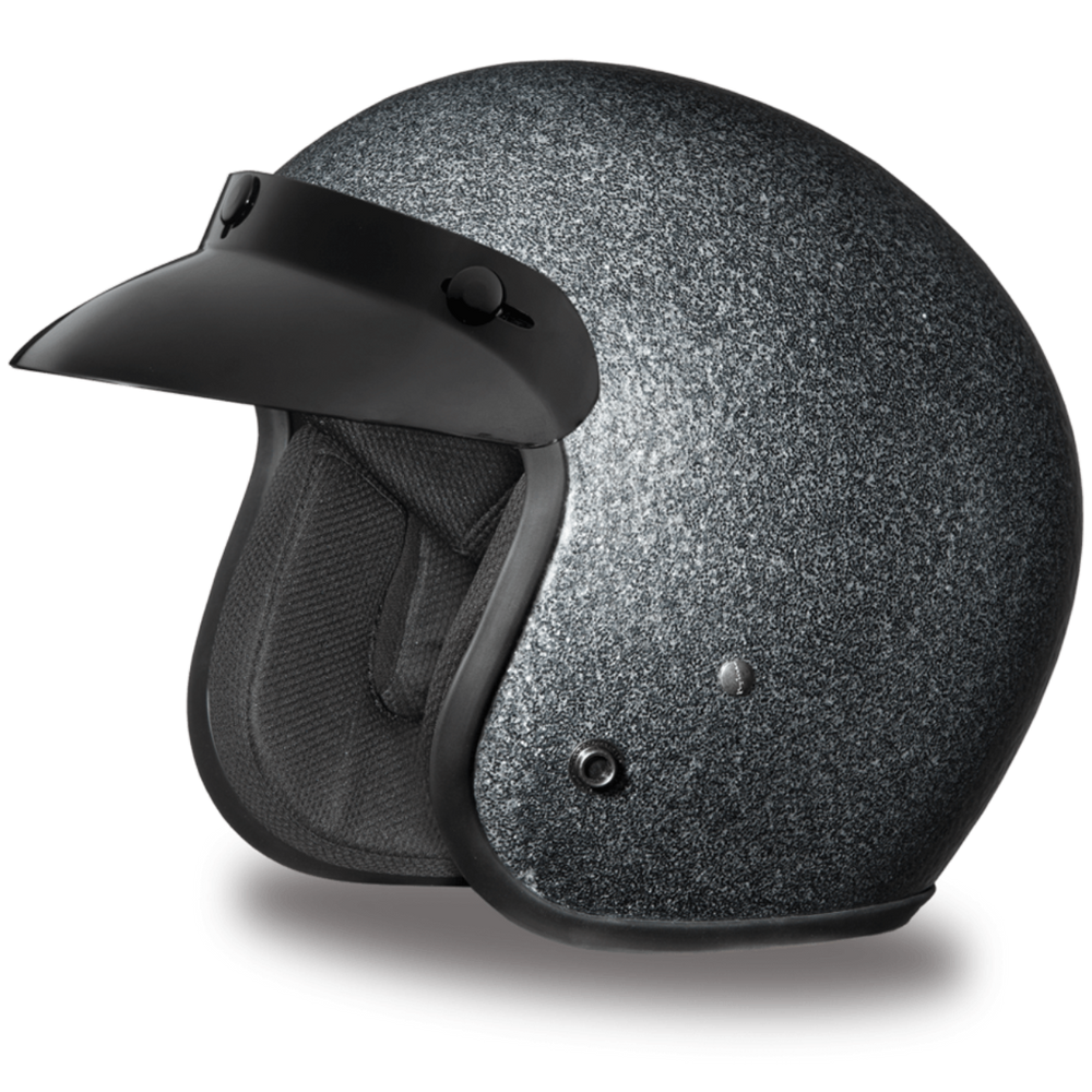 Daytona D.O.T. Cruiser Gun Metal Flake Motorcycle Open Face Helmet, Dark Gray