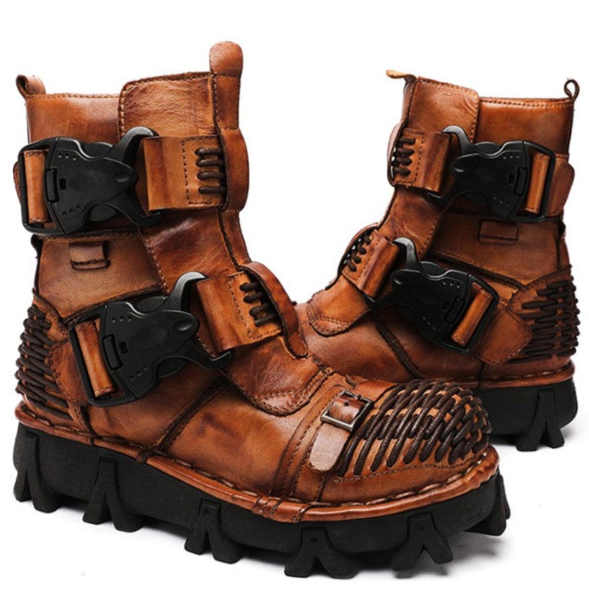 Handmade Western Cowboy Leather Boots, Brown - American Legend Rider