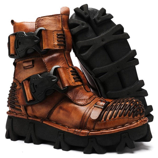 Handmade Western Cowboy Leather Boots, Brown - American Legend Rider