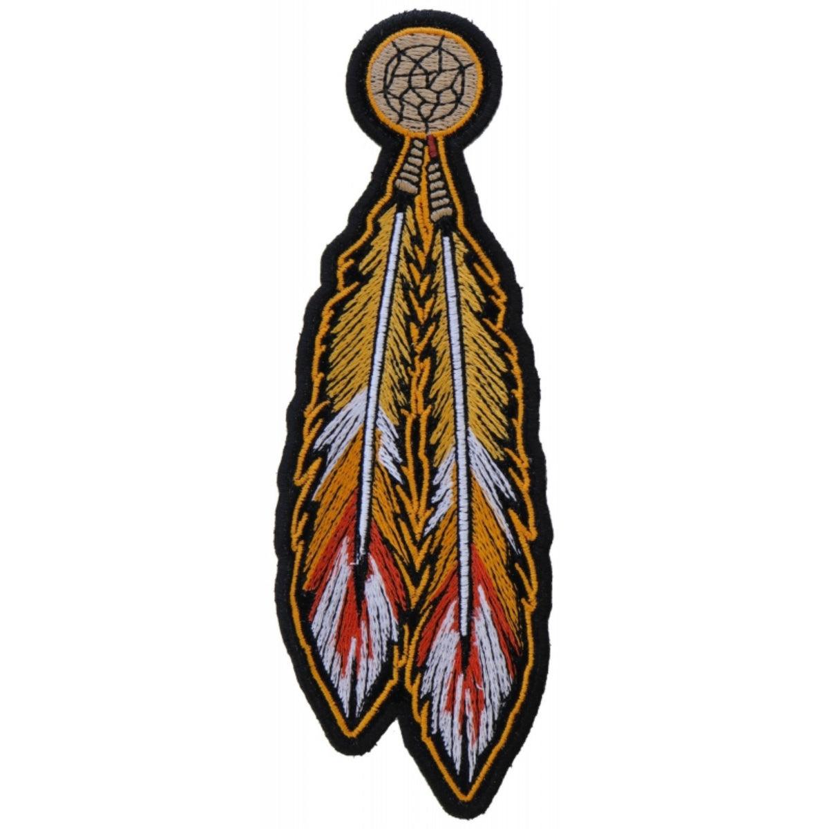 Daniel Smart Feathers Embroidered Iron On Patch, 2.25 x 6.5 inches - American Legend Rider