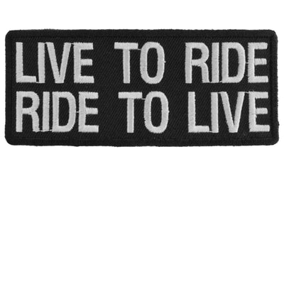 Daniel Smart Live To Ride Ride To Live Biker Saying Patch, 4 x 1.75 inches - American Legend Rider