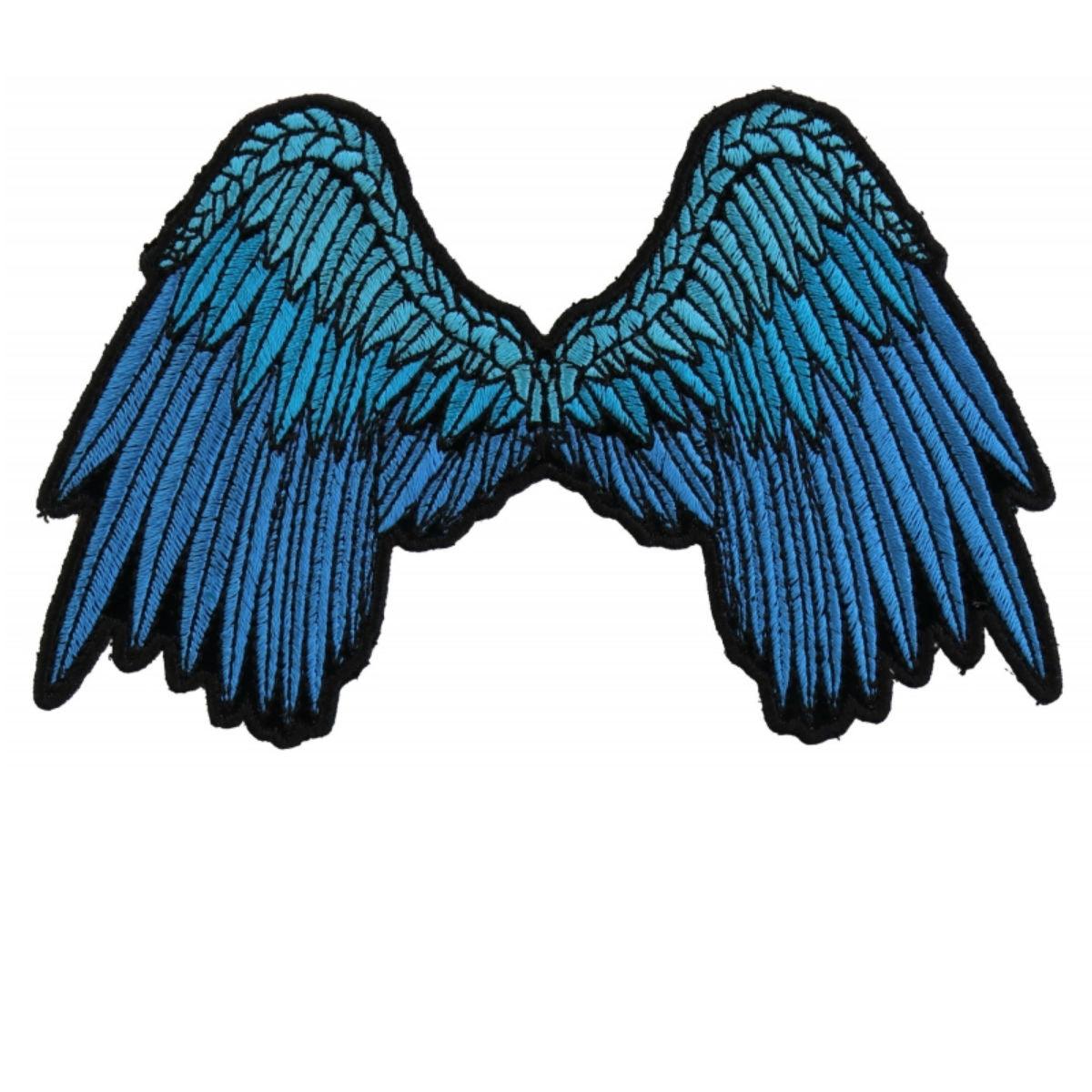 Daniel Smart Small Beautiful Angel Wings Blue Patch, 5 x 3 inches - American Legend Rider