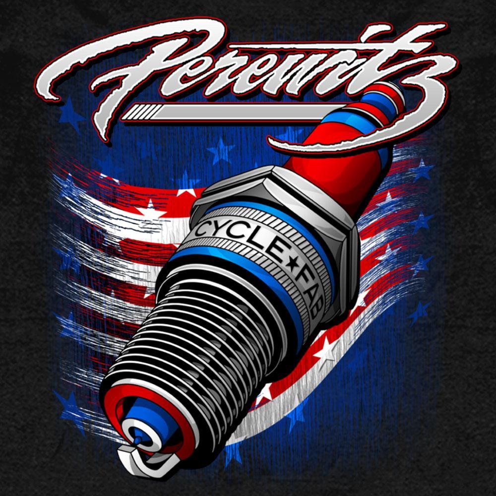 Hot Leathers Men's Official Perewitz Spark Plug Hoodie Sweatshirt - American Legend Rider