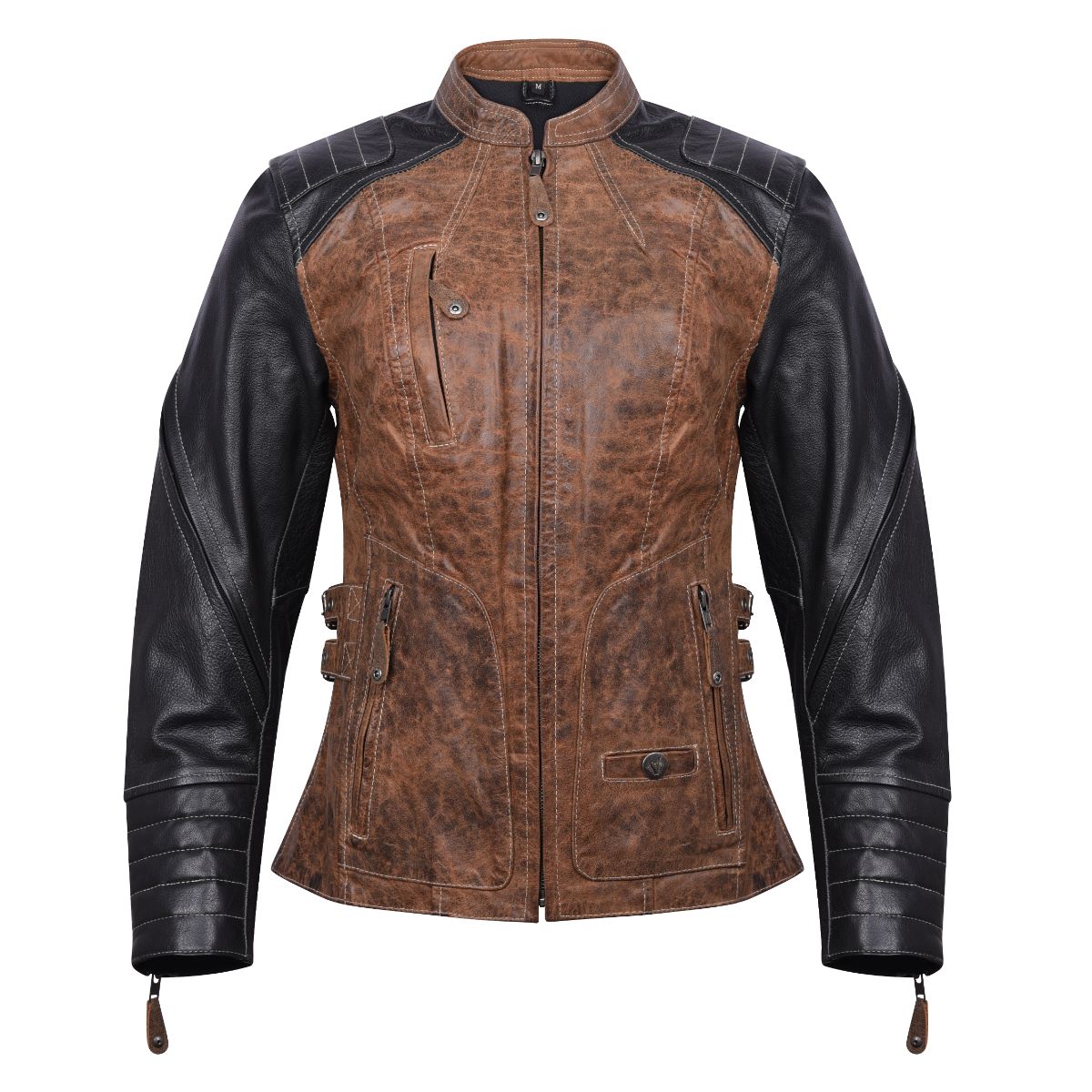 Vance Leather Ladies High Mileage Black and Brown Jacket