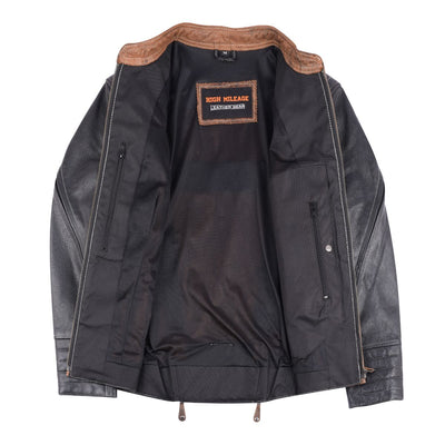 Vance Leather Ladies High Mileage Black and Brown Jacket