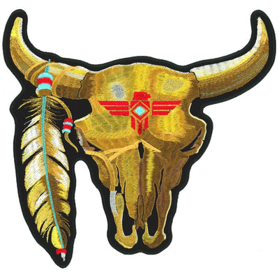 Hot Leathers Cattle Skull 11" Patch - American Legend Rider