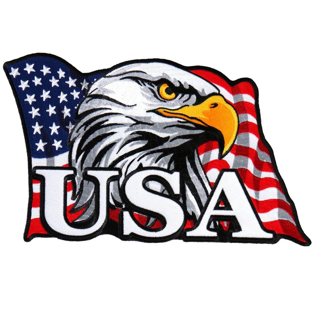 Hot Leathers Eagle Head Flag 4" X 4" - American Legend Rider