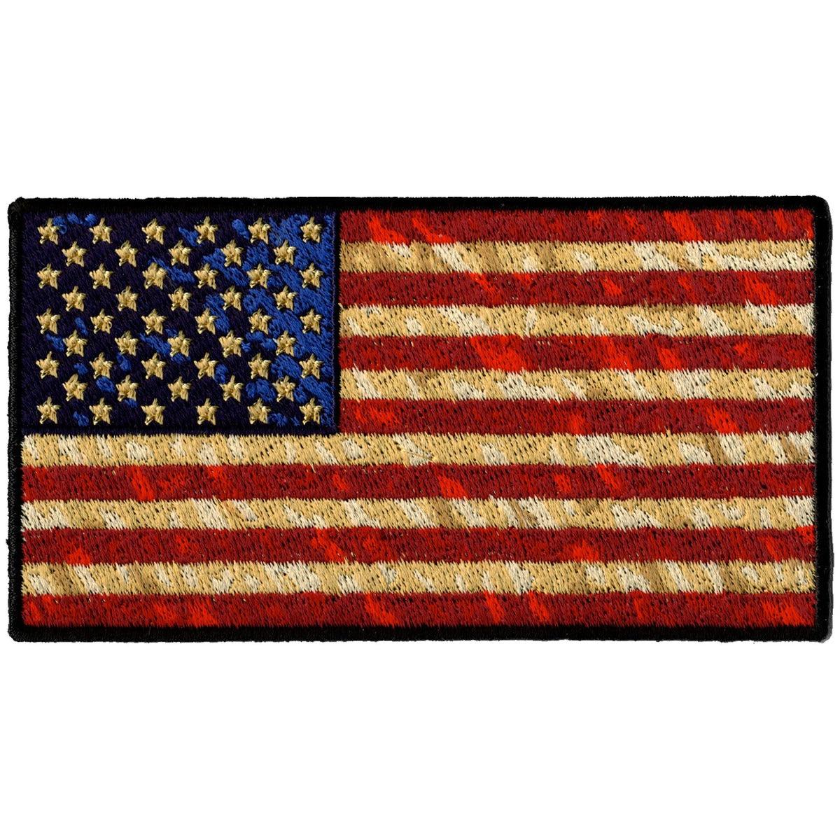 Hot Leathers Distressed American Flag 5" X 5" - American Legend Rider