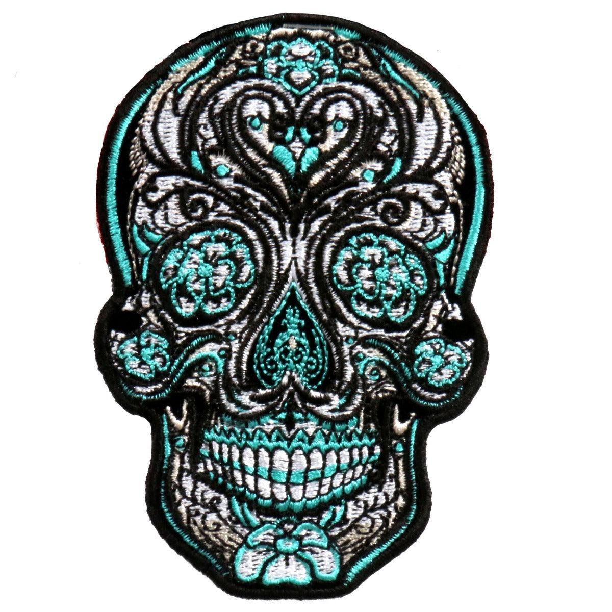 Hot Leathers Patch Antique Sugar Skull 4" - American Legend Rider