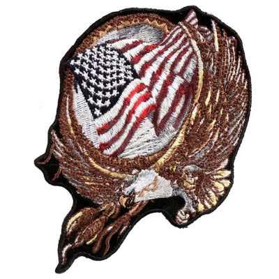Hot Leathers Hoop Eagle Patch 4"X 4" - American Legend Rider