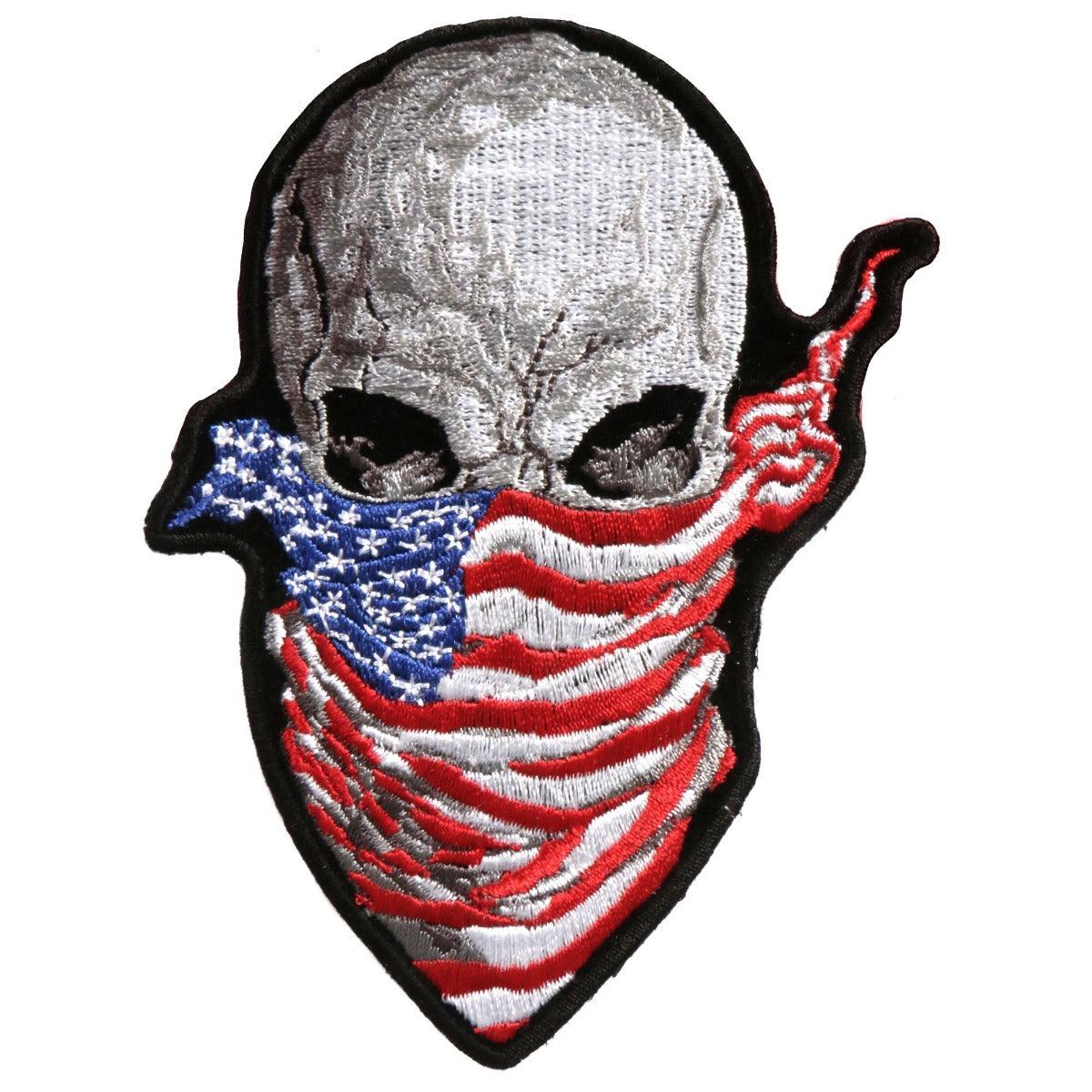 Hot Leathers America And Rising Skull Patch - American Legend Rider