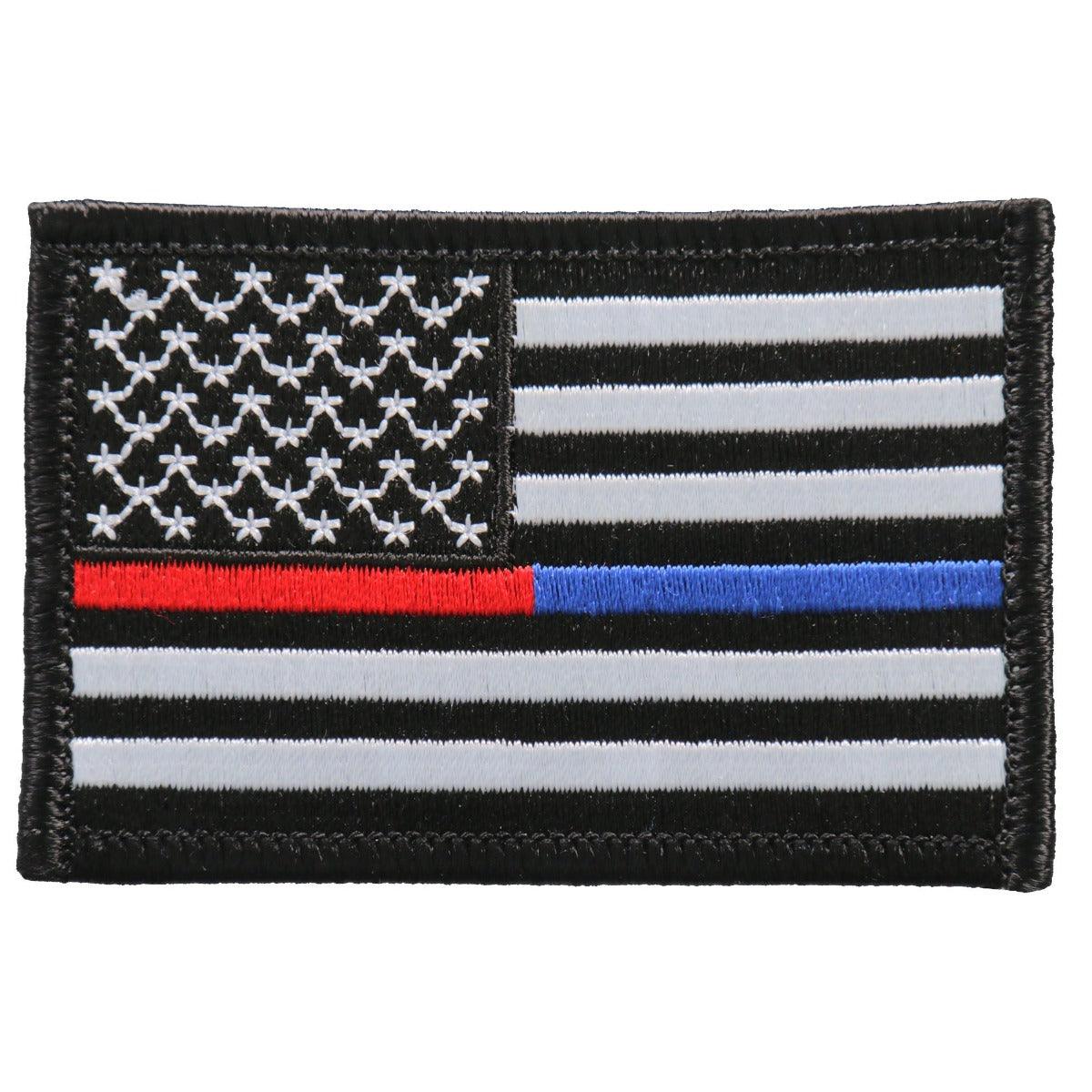 Hot Leathers Patch Flag Thin Red/Blue Line - American Legend Rider