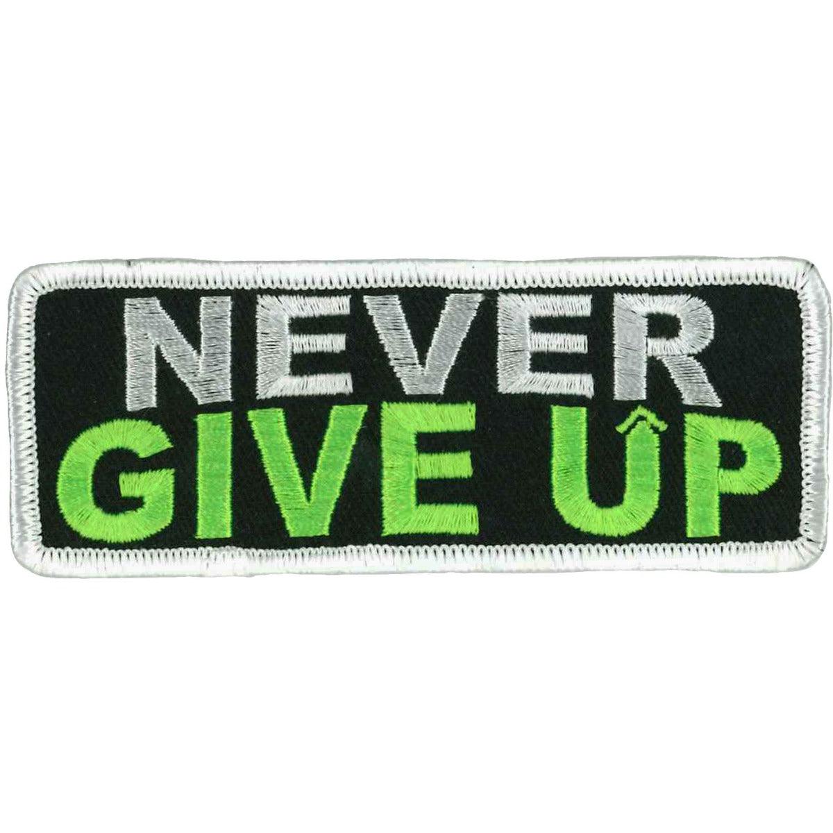 Hot Leathers Never Give Up Patch 4" X "2 - American Legend Rider