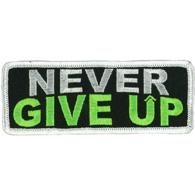 Hot Leathers Never Give Up Patch 4" X "2 - American Legend Rider