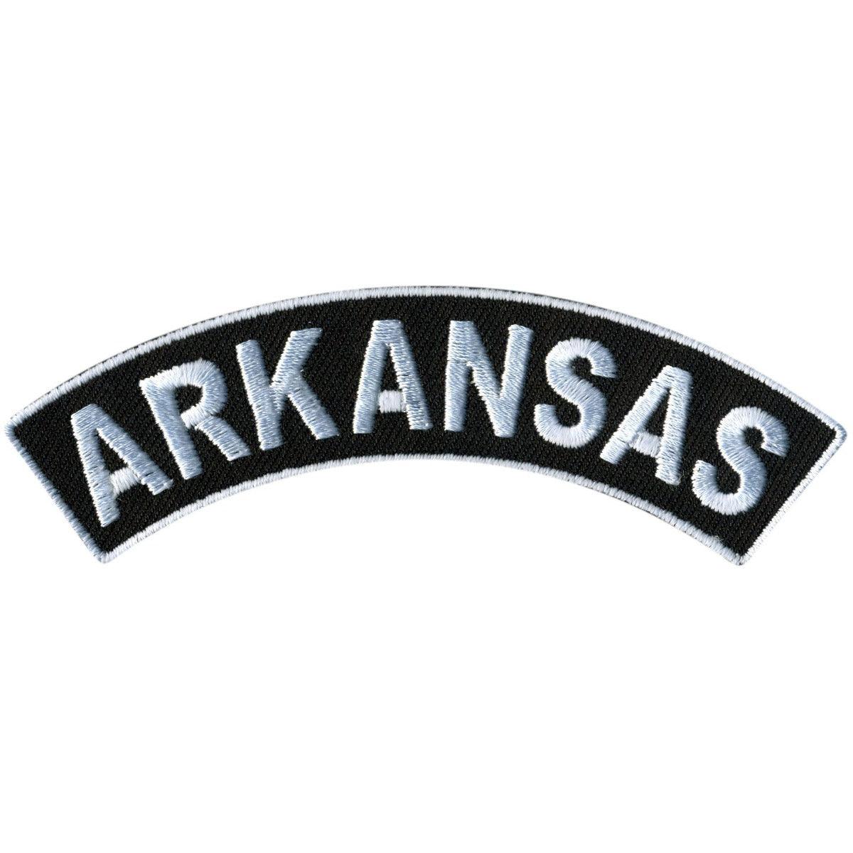 Hot Leathers Arkansas 4” X 1” Top Rocker Patch - American Legend Rider