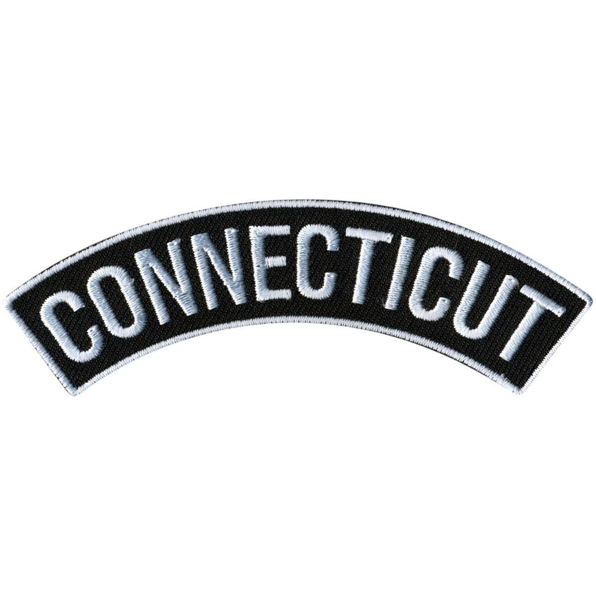 Hot Leathers Connecticut 4” X 1” Top Rocker Patch - American Legend Rider
