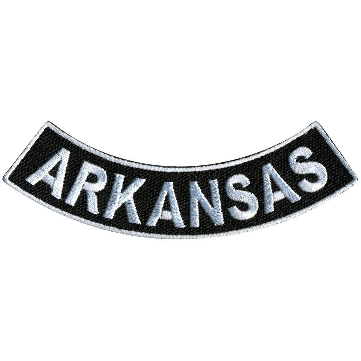 Hot Leathers Arkansas 4” X 1” Bottom Rocker Patch - American Legend Rider