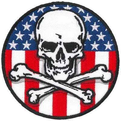 Hot Leathers Patch Flag Skull Circle 3" - American Legend Rider