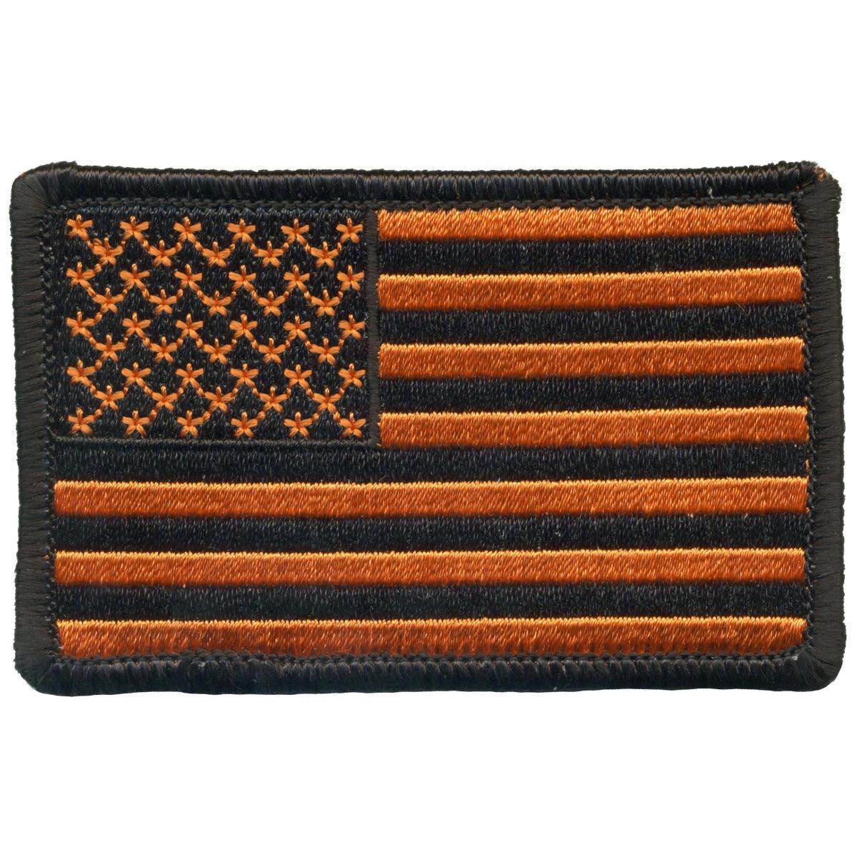 Hot Leathers 3" Orange American Flag Patch - American Legend Rider