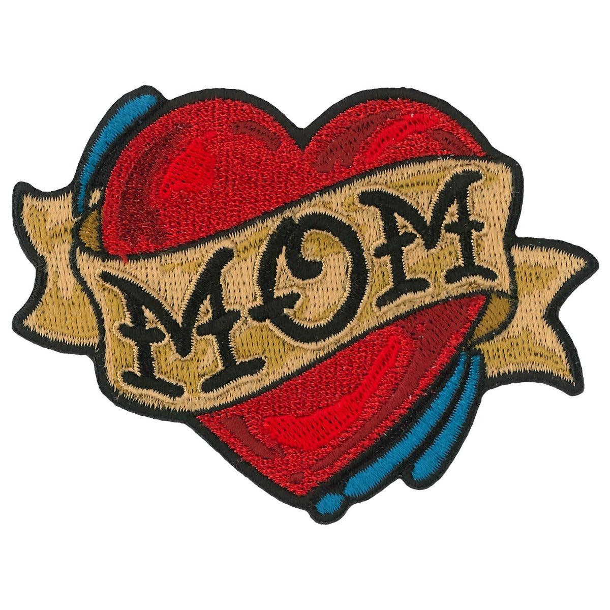Hot Leathers Patch Mom Heart 3.5" - American Legend Rider