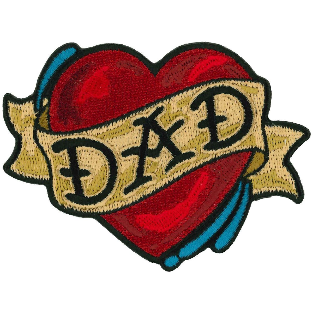 Hot Leathers Patch Dad Heart 3.5" - American Legend Rider