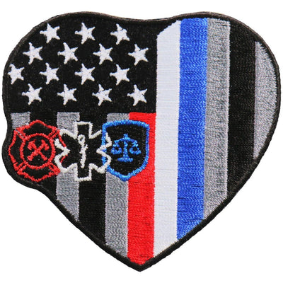 Hot Leathers Patch Heart Responders 3" - American Legend Rider