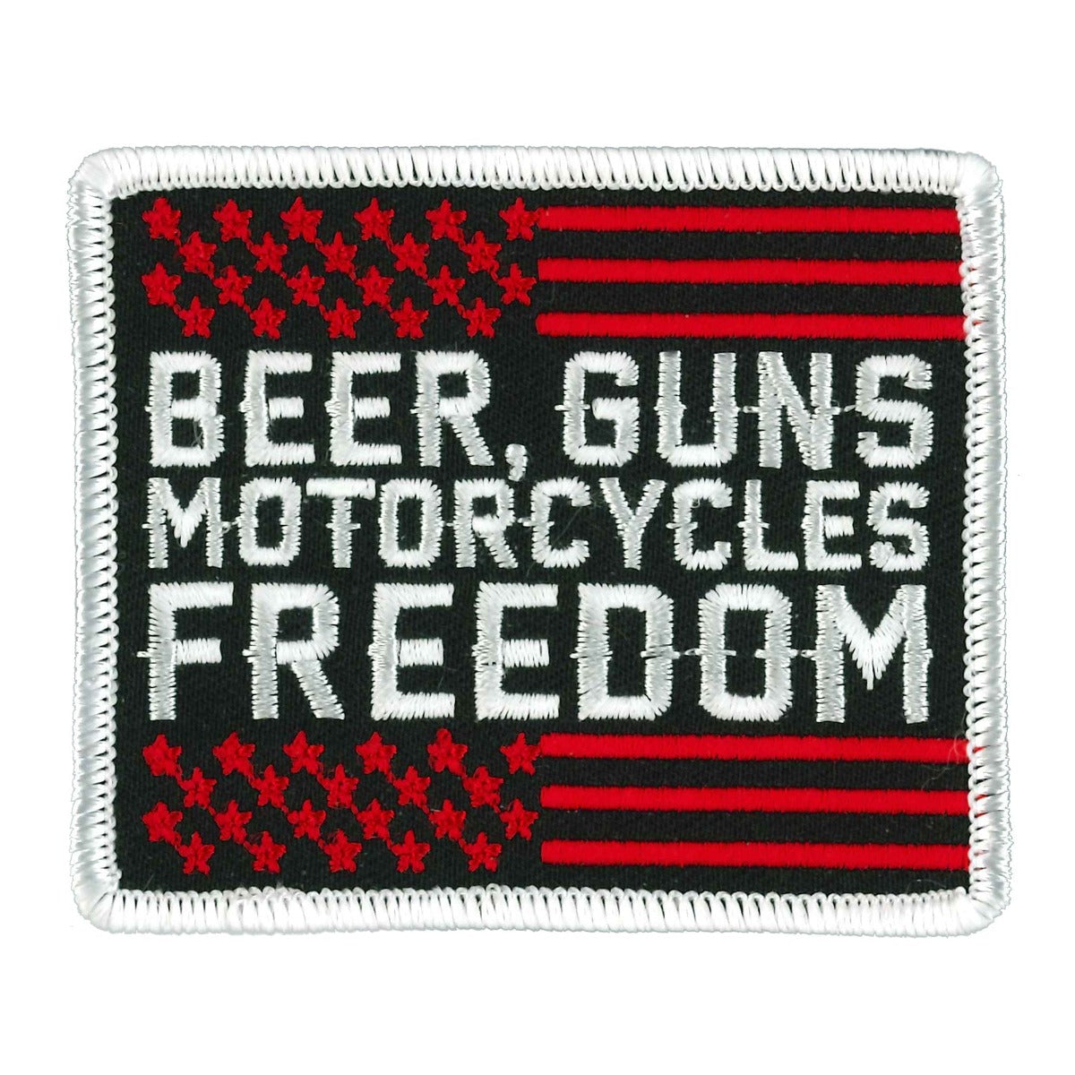 Hot Leathers 3" Beer Guns Motorcycles and Freedom Patch