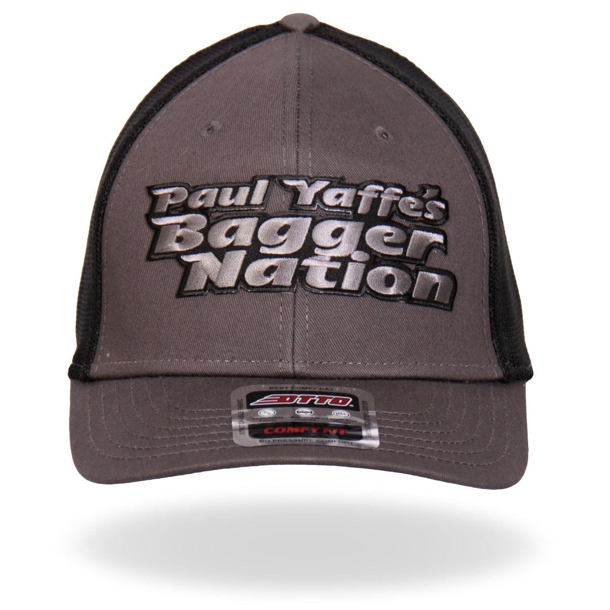 Hot Leathers Official Paul Yaffe's Grey Block Logo Trucker Hat - American Legend Rider