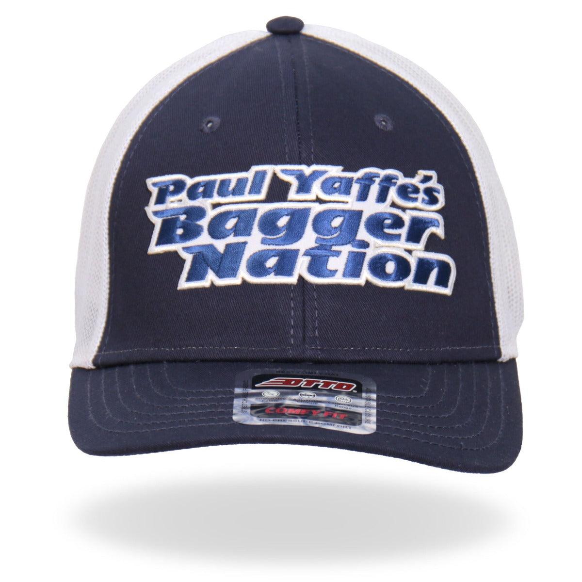 Hot Leathers Official Paul Yaffe's Blue Block Logo Trucker Hat - American Legend Rider