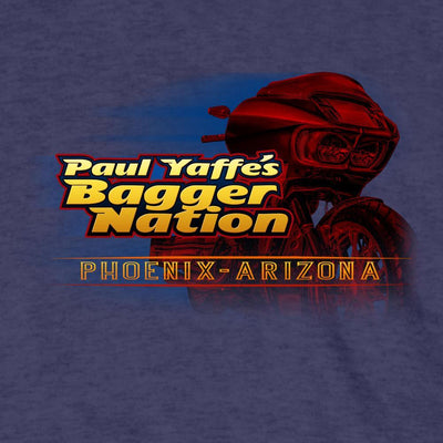 Hot Leathers Men's Official Paul Yaffe's Golden Rule T-Shirt, Heather Navy - American Legend Rider