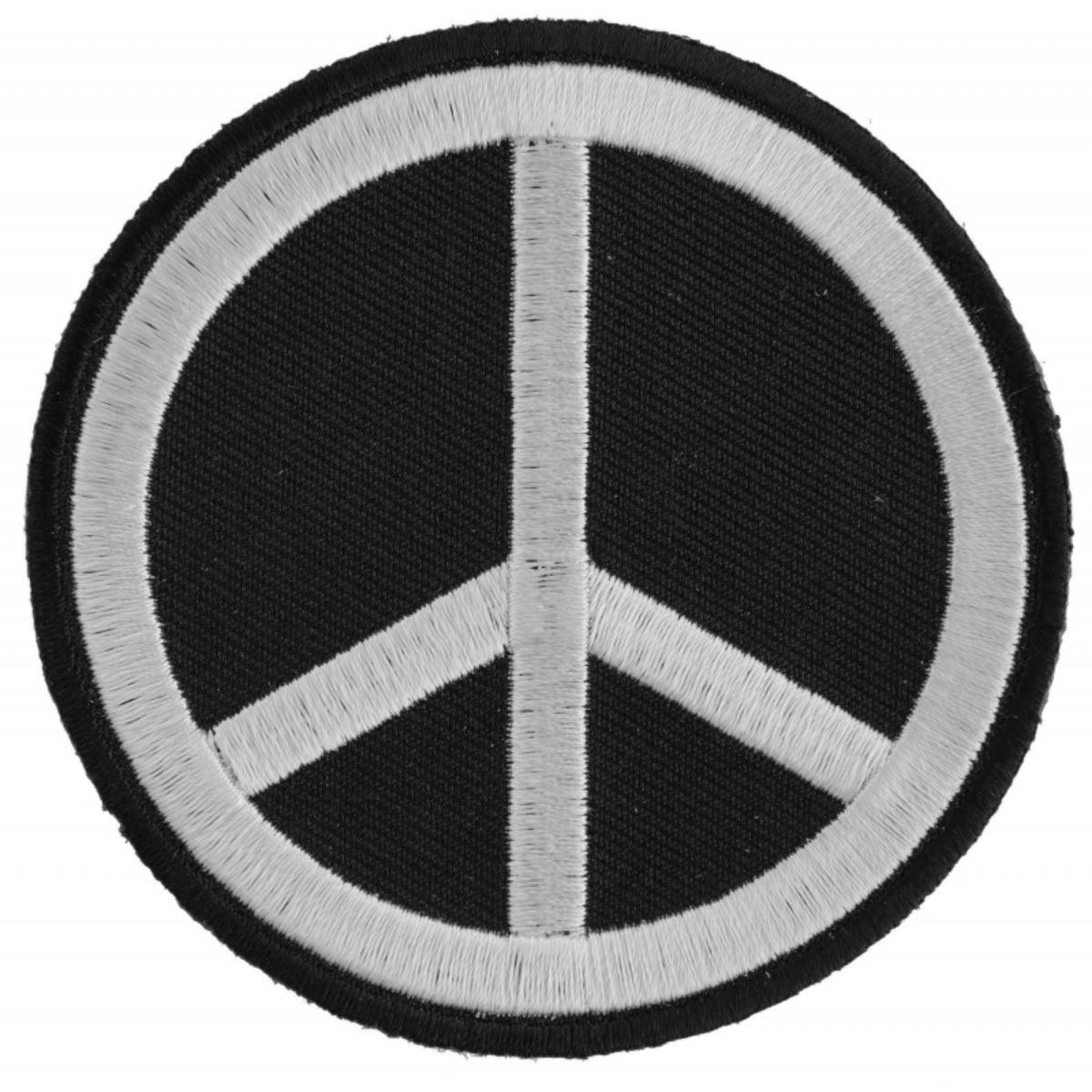 Daniel Smart Black & White Peace Sign Patch, 3 x 3 inches - American Legend Rider