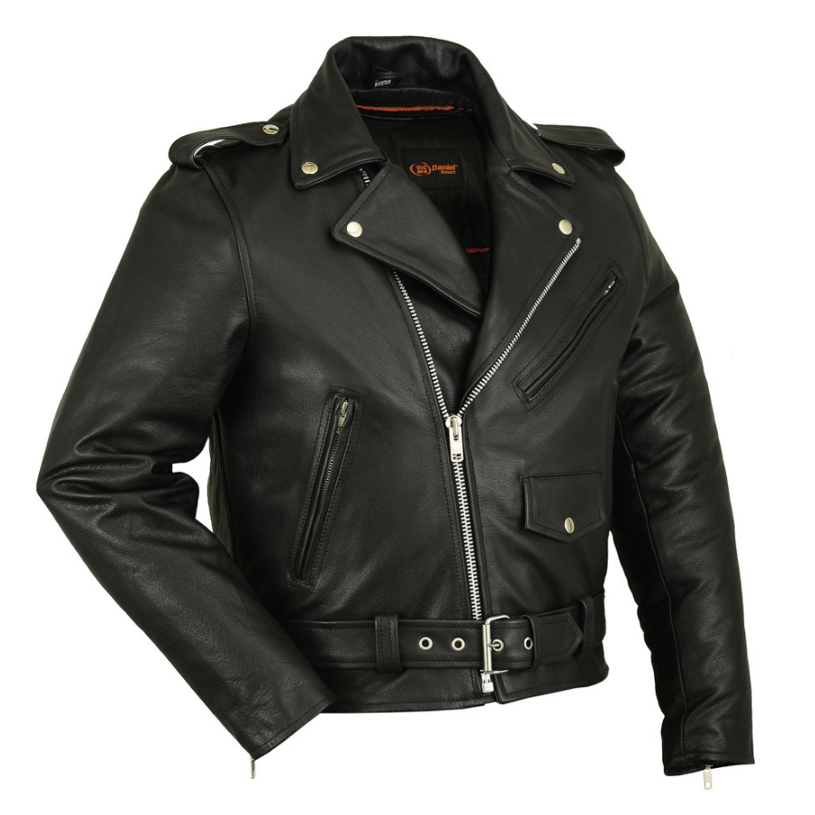 Daniel Smart Premium Classic Plain Side Police Style Motorcycle Leather ...