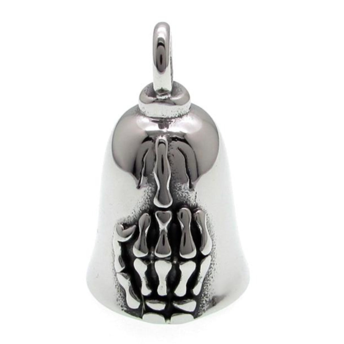 Stainless Steel Middle Finger Gremlin Bell Pendant | American Legend Rider